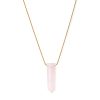Rose quartz point necklace for women