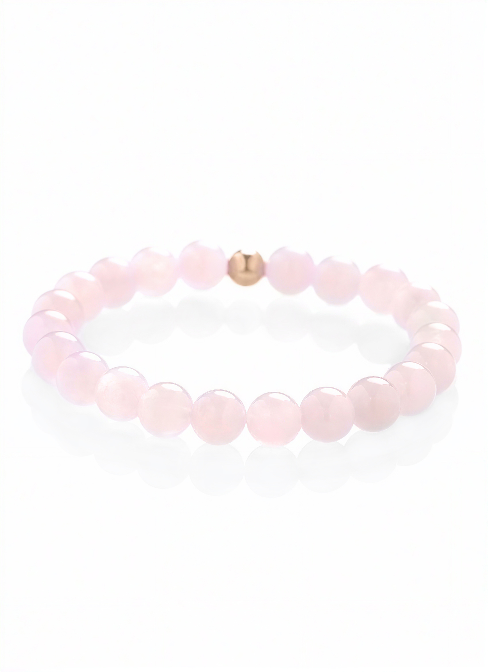 Armband aus Madagaskar-Rosenquarz – Roségold
